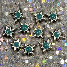 Load image into Gallery viewer, Northern Star || Silver &amp; Teal Charms || Nail Art Studs || Christmas Winter DIY Mani