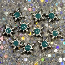 Load image into Gallery viewer, Northern Star || Silver & Teal Charms || Nail Art Studs || Christmas Winter DIY Mani