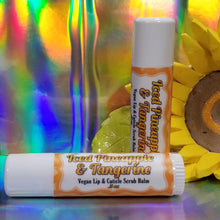 Load image into Gallery viewer, Iced Pineapple & Tangerine || Lip & Cuticle Scrub Balm Sticks || .5 oz Tube || Sensitive Skin Exfoliation