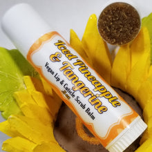 Load image into Gallery viewer, Iced Pineapple & Tangerine || Lip & Cuticle Scrub Balm Sticks || .5 oz Tube || Sensitive Skin Exfoliation