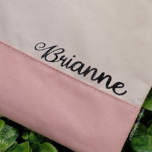 Load image into Gallery viewer, Baby Pink Nude || Nail Care Pouch with Custom Name || Personalized Faux Suede Cosmetic Travel Bag