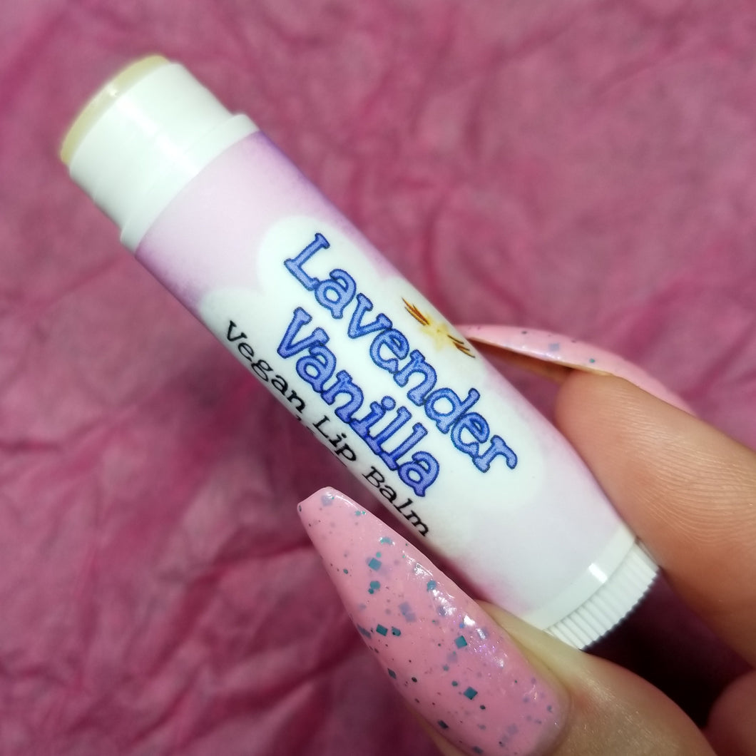 Lavender Vanilla || Vegan Lip Balm || .15 oz Balm Tube || Hydrating Humectant || Chapped Stick
