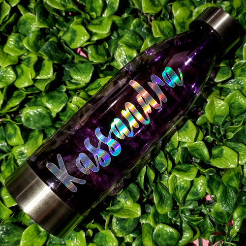 Hydrating Libation || Purple with Custom Name || Water Bottle || Stainless Steel Lid & Base